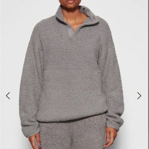 NWT Skims cozy knit bralette tank and pullover. Grey. S/M